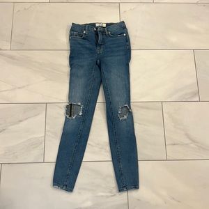 Free people Open knee skinny jeans